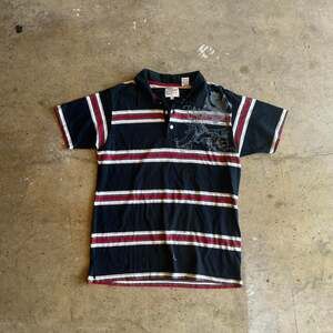 Vintage Y2K 2000's Point Zero Striped Dragon Polo Shirt - Small